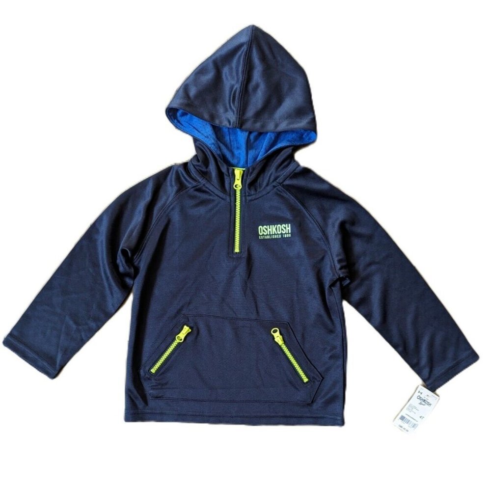 Oshkosh B'gosh Boy Activewear Jacket Hooded Track Jacket Full Zip Lightw… - Picture 2 of 6
